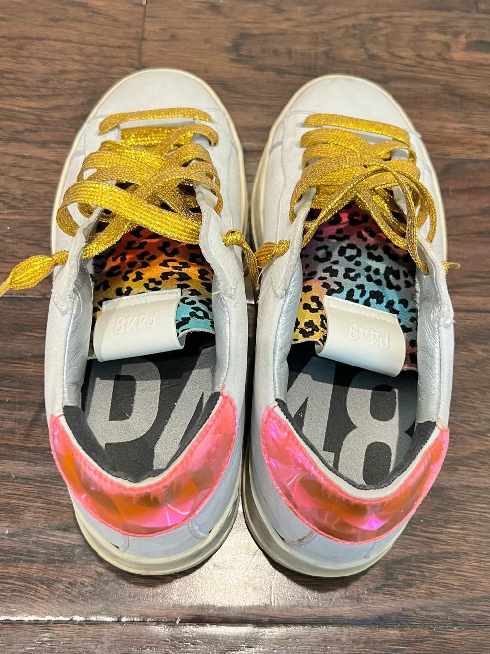 P448 You Can Surf Later Leopard/Neon Pink Women’s Sneakers
